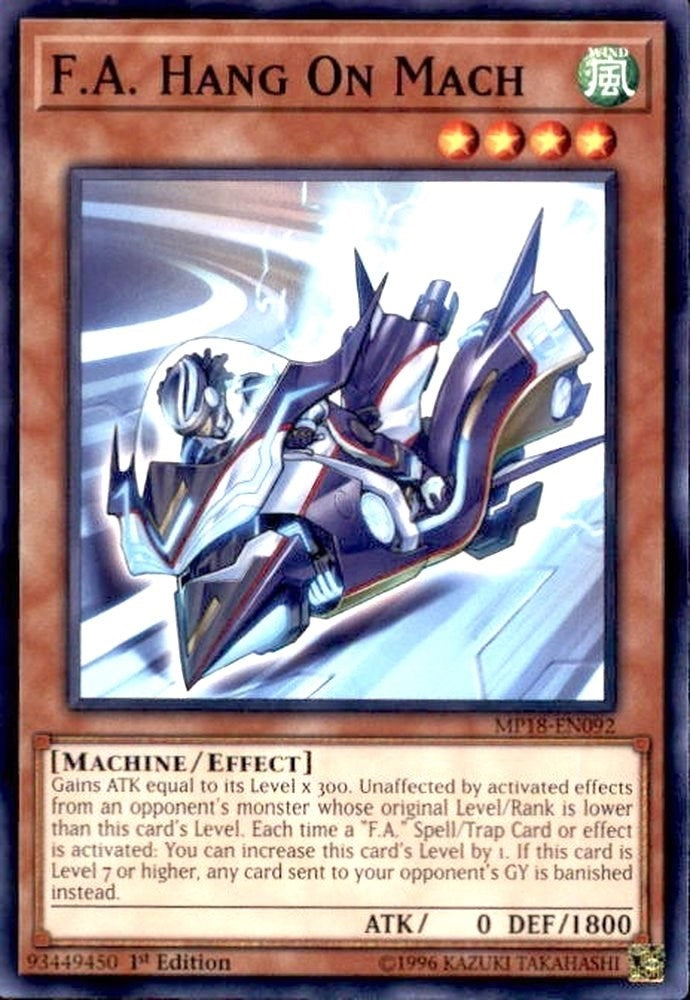 Image for F.A. Hang On Mach (2018 Mega-Tins Mega Pack) (MP18-EN092) - YuGiOh