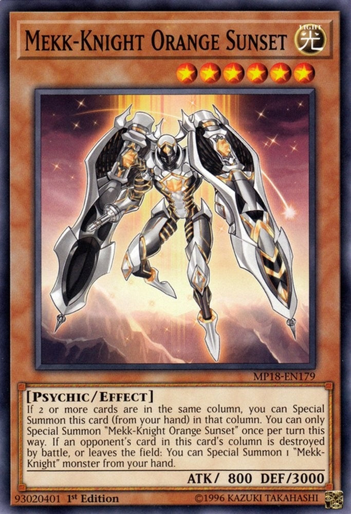 Image for Mekk-Knight Orange Sunset (2018 Mega-Tins Mega Pack) (MP18-EN179) - YuGiOh