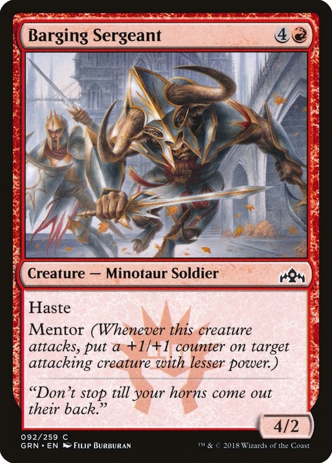Image for Barging Sergeant (Guilds of Ravnica) (92) - Magic: The Gathering