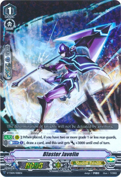 Image for Blaster Javelin (RRR Foil) (V-TD04: Ren Suzugamori) (V-TD04/008EN) - Cardfight Vanguard