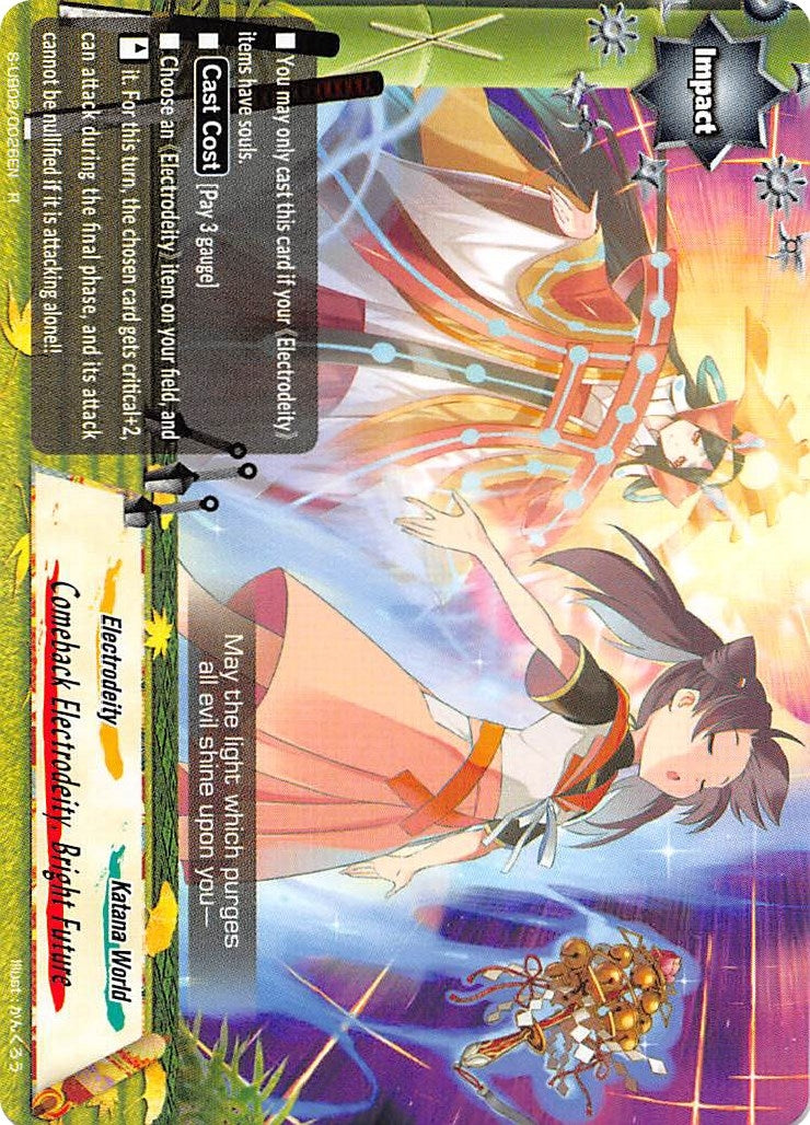 Image for Comeback Electrodeity, Bright Future (S-UB02: Miracle Fighters ~Miko & Mel~) (S-UB02/0026EN) - Future Card BuddyFight