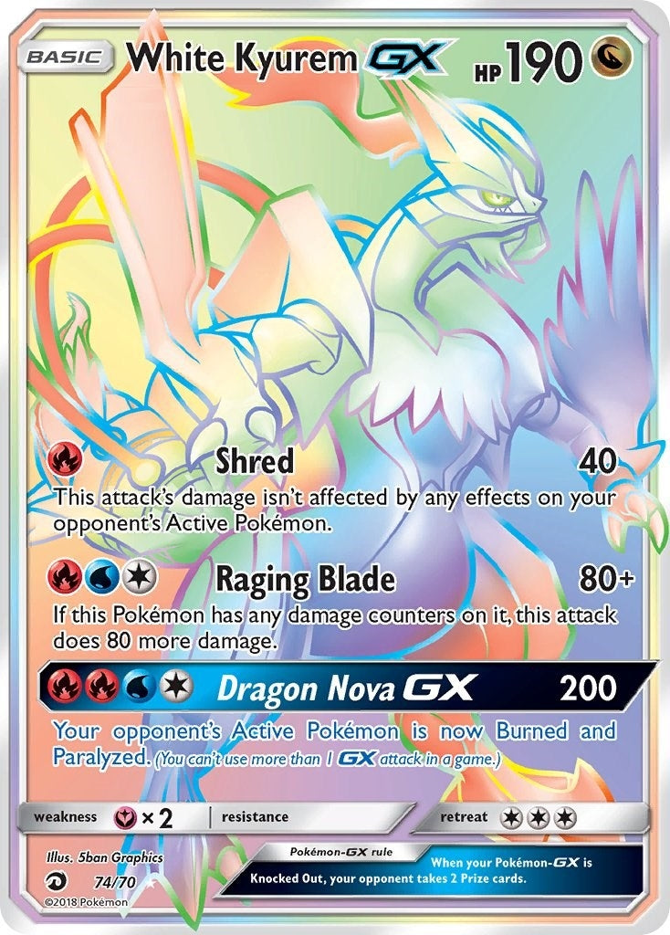Image for White Kyurem GX (Secret) (Dragon Majesty) (74/70) - Pokemon