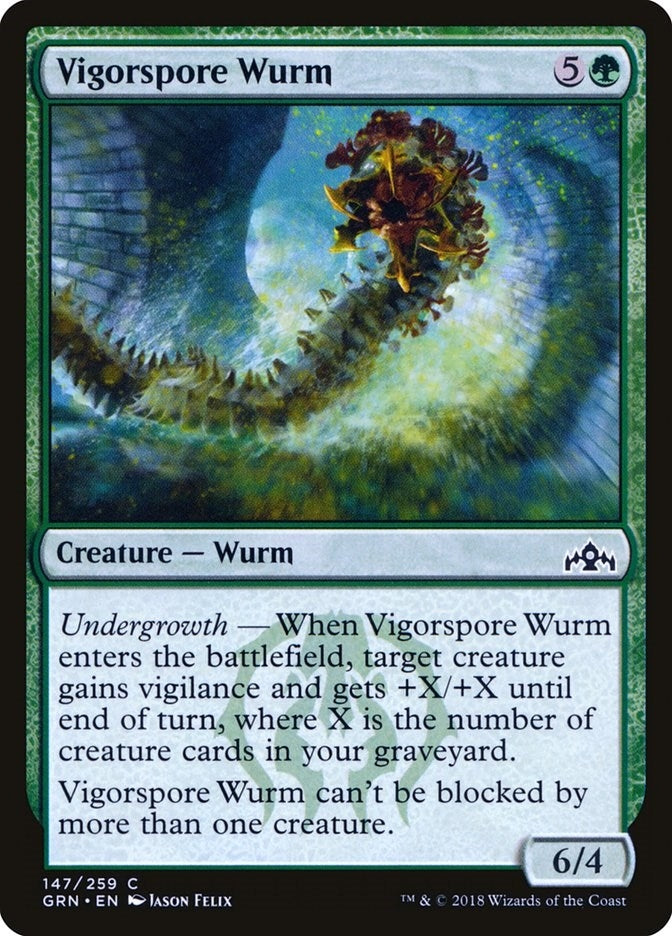 Image for Vigorspore Wurm (Guilds of Ravnica) (147) - Magic: The Gathering