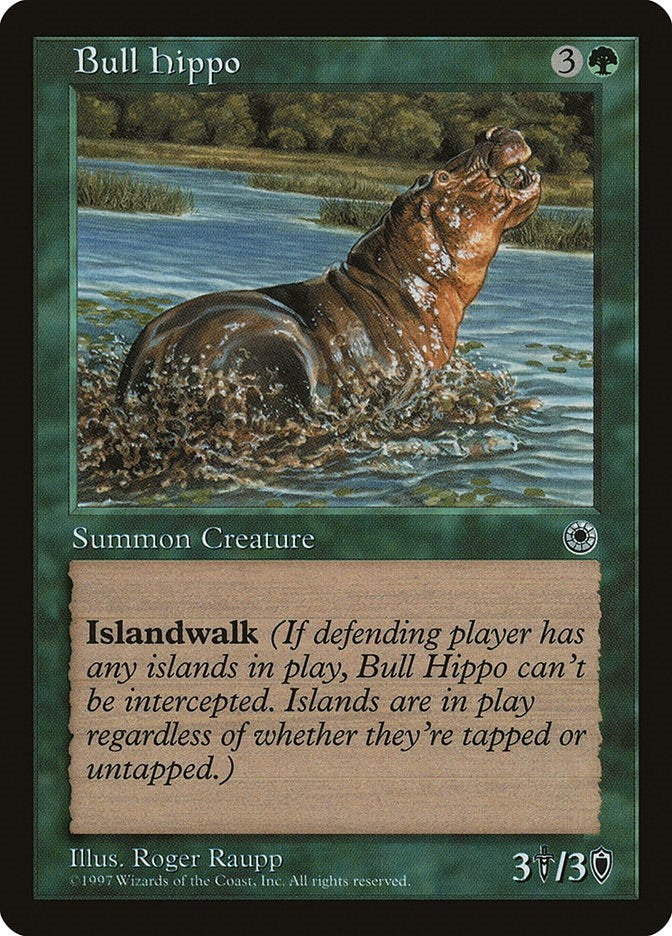 Image for Bull Hippo (Reminder Text) (Portal) - Magic: The Gathering