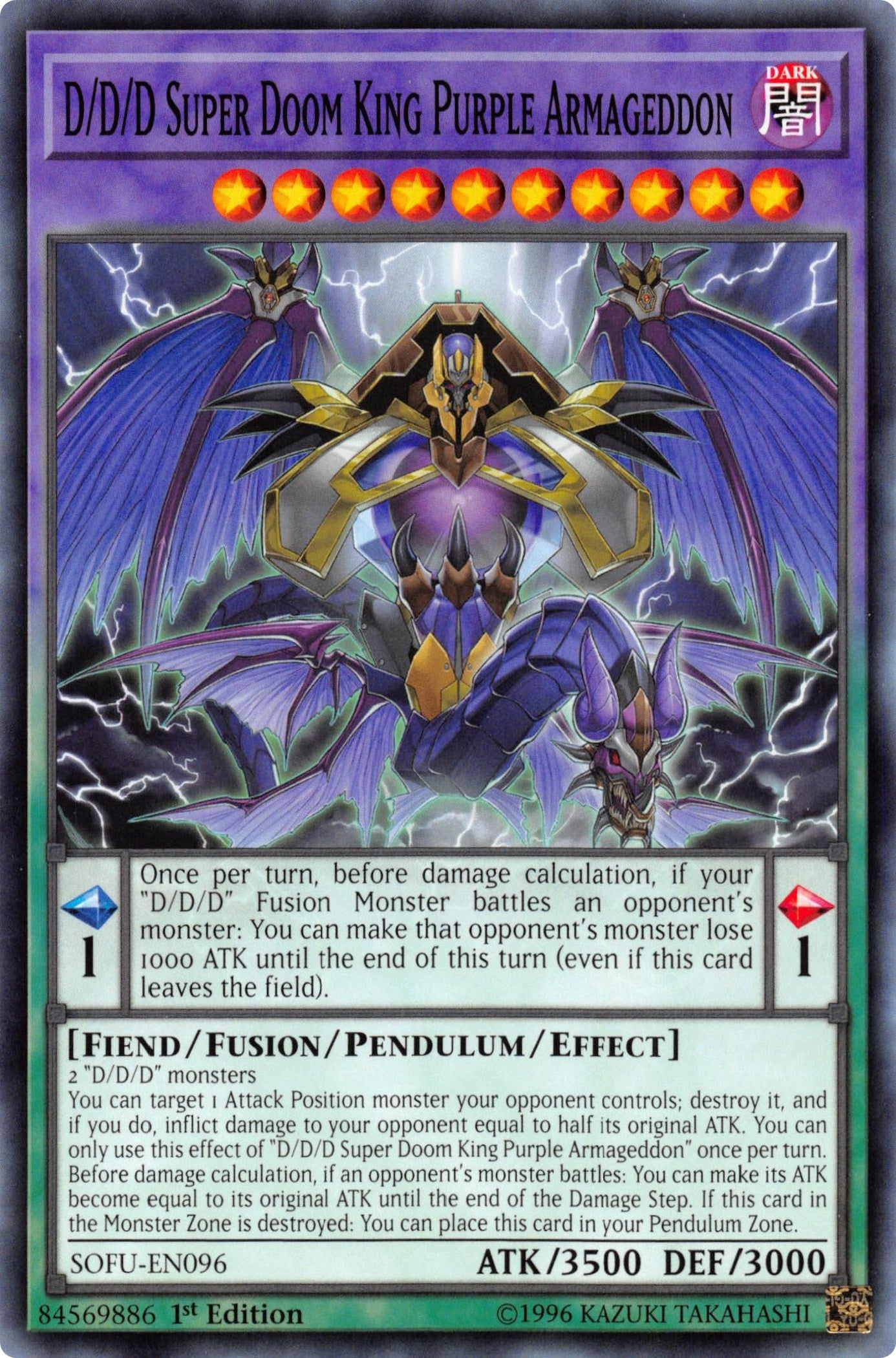 Image for D/D/D Super Doom King Purple Armageddon (Soul Fusion) (SOFU-EN096) - YuGiOh