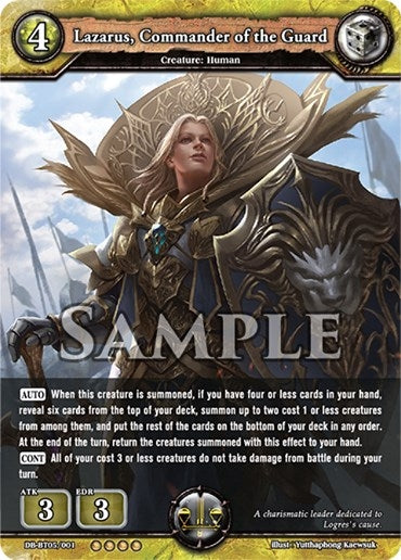 Image for Lazarus, Commander of the Guard (Reckoning of Vashr) (DB-BT05/001) - Dragoborne