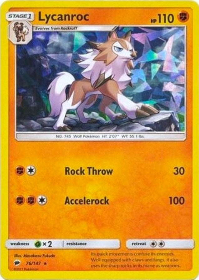 Image for Lycanroc - 76/147 (Cracked Ice Holo) (Deck Exclusives) (076/147) - Pokemon