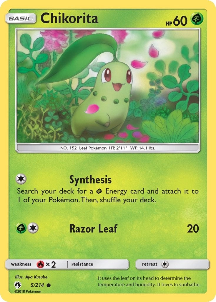 Image for Chikorita (5) (SM - Lost Thunder) (5/214) - Pokemon