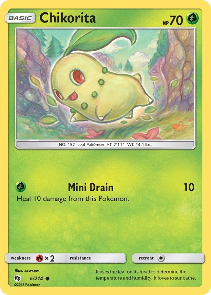 Image for Chikorita (6) (SM - Lost Thunder) (6/214) - Pokemon