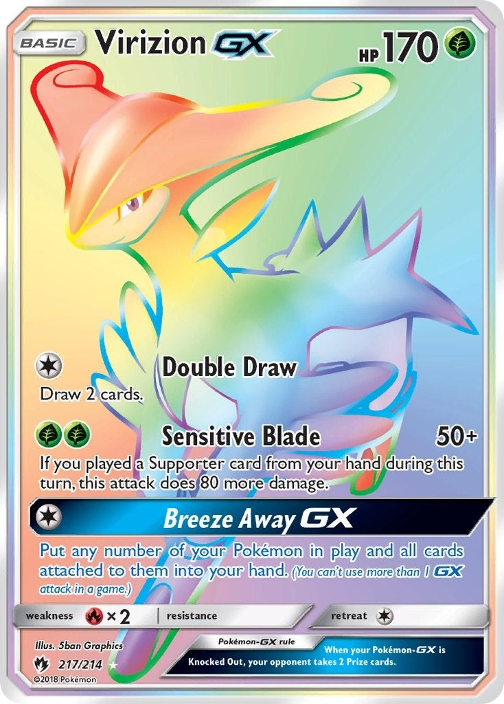 Image for Virizion GX (Secret) (SM - Lost Thunder) (217/214) - Pokemon