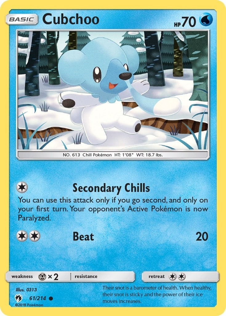 Image for Cubchoo (SM - Lost Thunder) (61/214) - Pokemon