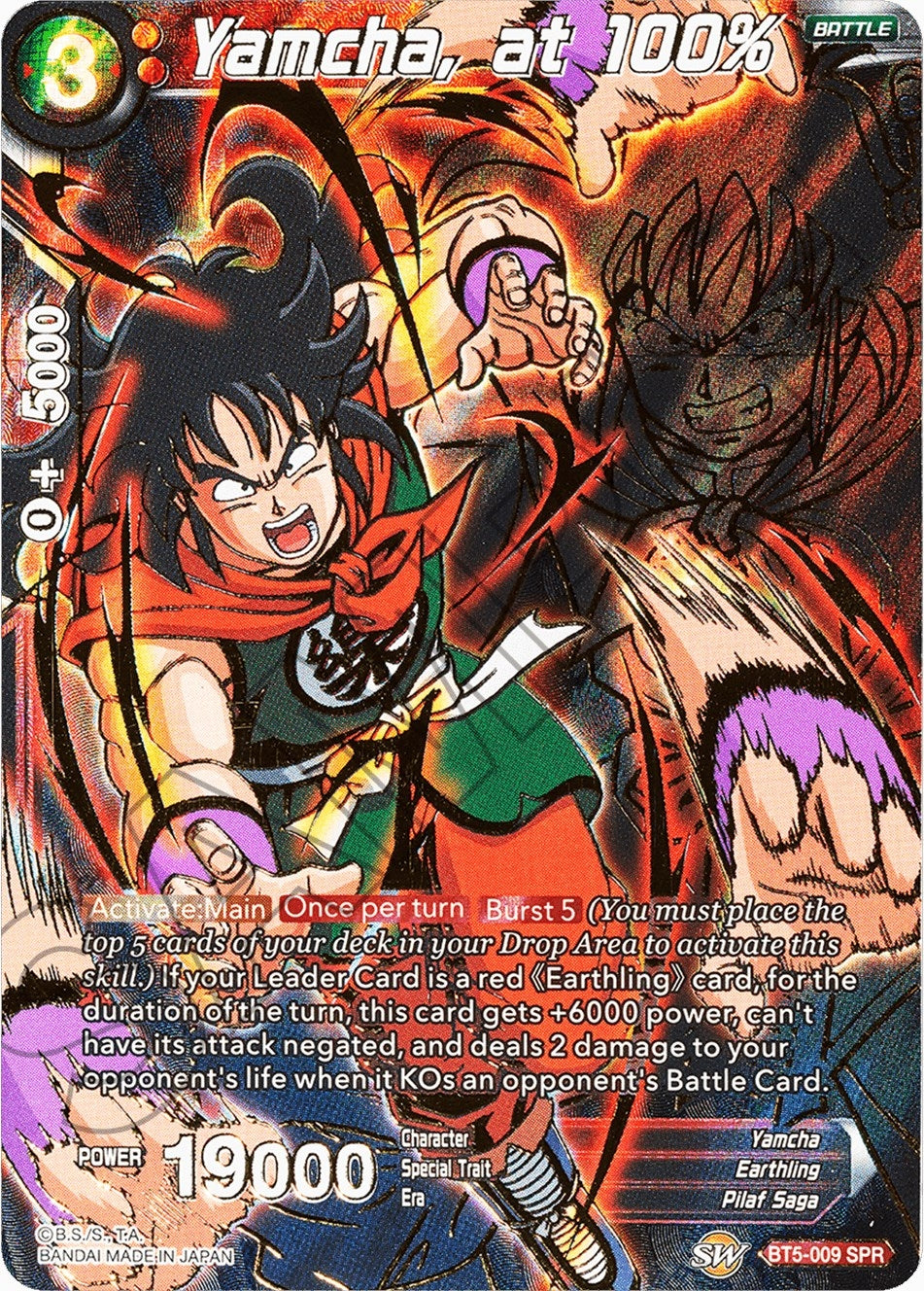 Image for Yamcha, at 100% (SPR) (Miraculous Revival) (BT5-009) - Dragon Ball Super: Masters