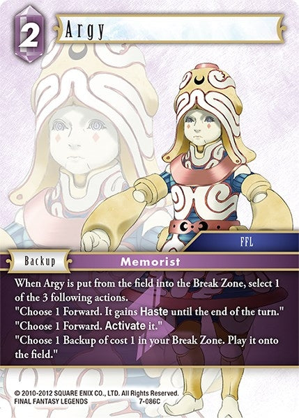 Image for Argy (Opus VII) (7-086C) - Final Fantasy TCG