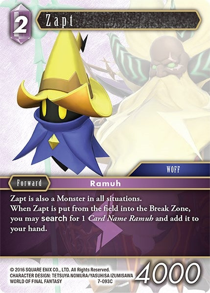 Image for Zapt (Opus VII) (7-093C) - Final Fantasy TCG