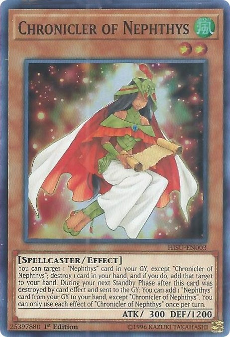 Image for Chronicler of Nephthys (Hidden Summoners) (HISU-EN003) - YuGiOh