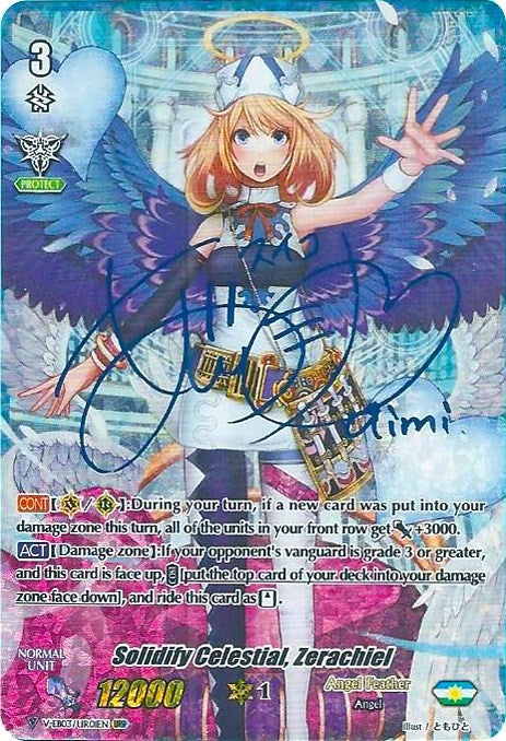 Image for Solidify Celestial, Zerachiel (URR) (Blue Signature) (V-EB03: ULTRARARE MIRACLE COLLECTION) (V-EB03/UR01EN) - Cardfight Vanguard