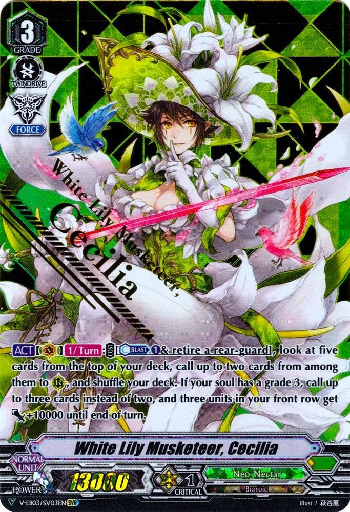 Image for White Lily Musketeer, Cecilia (SVR) (V-EB03: ULTRARARE MIRACLE COLLECTION) (V-EB03/SV03EN) - Cardfight Vanguard