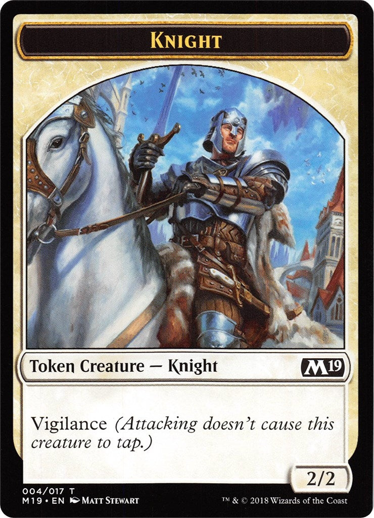 Image for Knight // Zombie Double-Sided Token (Game Night) (Core Set 2019) (4 // 8) - Magic: The Gathering
