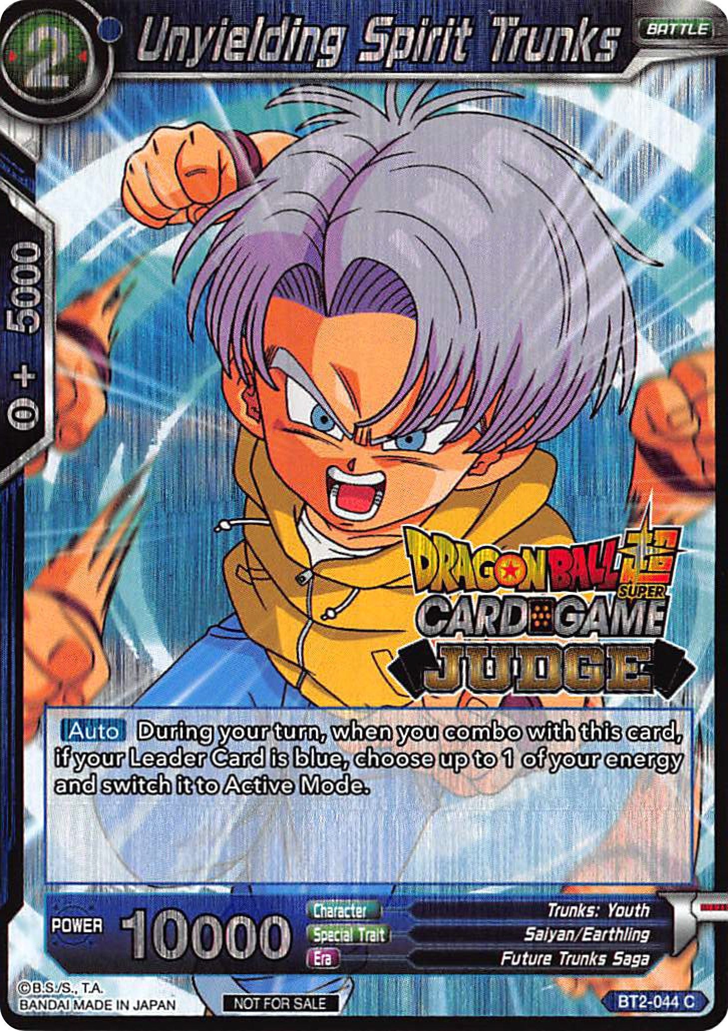 Image for Unyielding Spirit Trunks (Judge Promotion Cards) (BT2-044) - Dragon Ball Super: Masters