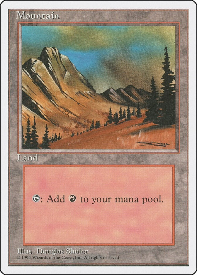 Image for Mountain (C) (Fourth Edition) (182) - Magic: The Gathering