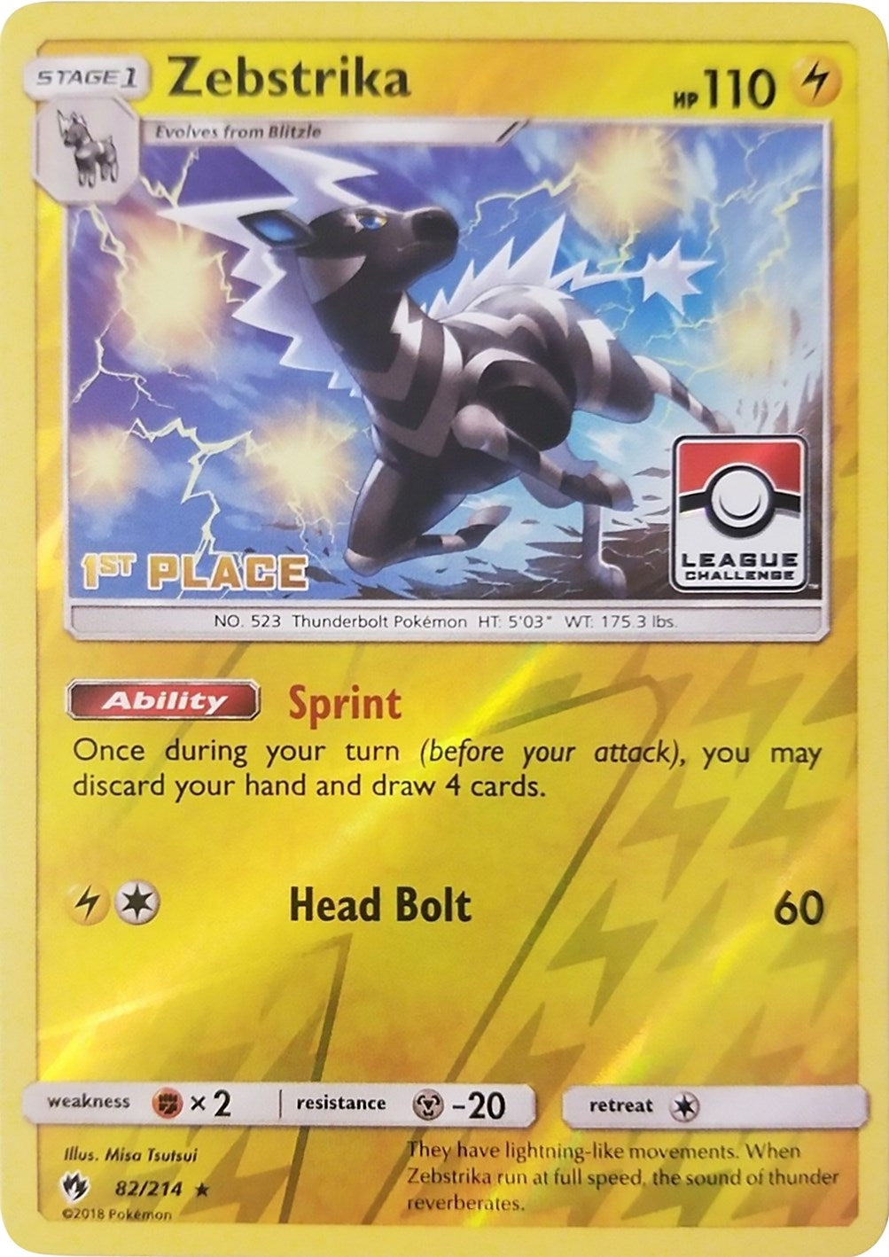 Image for Zebstrika - 82/214 (League Challenge) [1st Place] (League & Championship Cards) (082/214) - Pokemon
