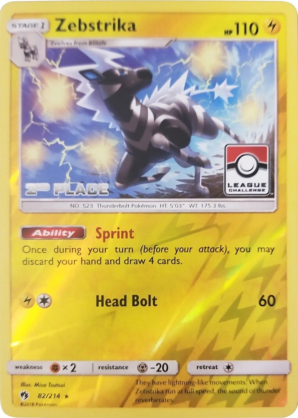 Image for Zebstrika - 82/214 (League Challenge) [2nd Place] (League & Championship Cards) (082/214) - Pokemon