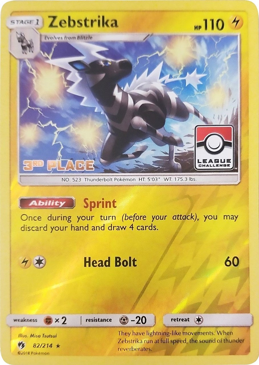 Image for Zebstrika - 82/214 (League Challenge) [3rd Place] (League & Championship Cards) (082/114) - Pokemon