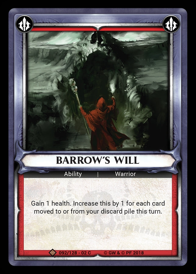 Barrow s Will Unclaimed (092) [WHAOSCO] - Warhammer Age of Sigmar Champions TCG Single