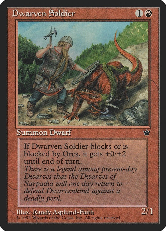 Image for Dwarven Soldier (Asplund-Faith) (Fallen Empires) - Magic: The Gathering