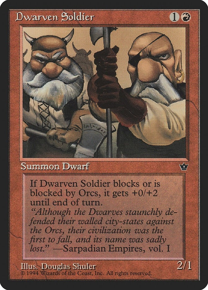 Image for Dwarven Soldier (Shuler) (Fallen Empires) - Magic: The Gathering