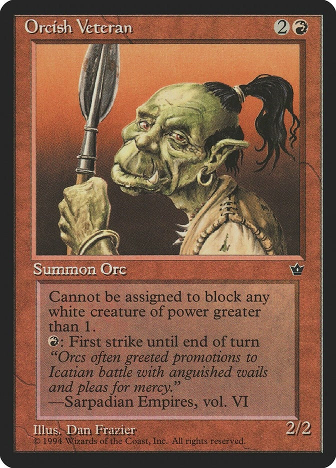 Image for Orcish Veteran (Frazier) (Fallen Empires) - Magic: The Gathering