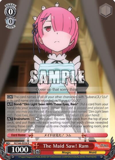 Image for The Maid Saw! Ram (Re:ZERO) (RZ/S46-E034 R) - Weiss Schwarz