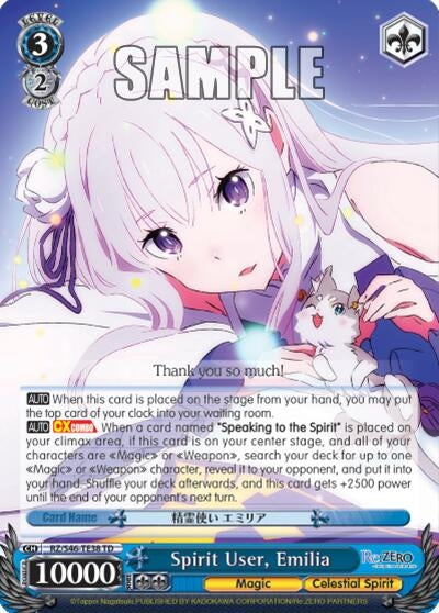 Image for Spirit User, Emilia (Re:ZERO) (RZ/S46-TE38 TD) - Weiss Schwarz
