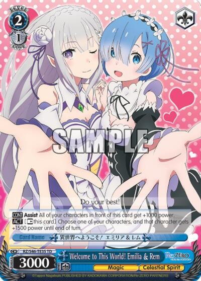 Image for Welcome to This World! Emilia & Rem (Re:ZERO) (RZ/S46-TE35 TD) - Weiss Schwarz