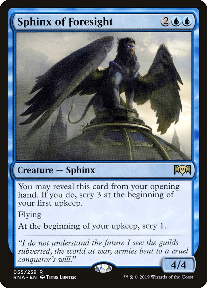 Image for Sphinx of Foresight (Ravnica Allegiance) (55) - Magic: The Gathering