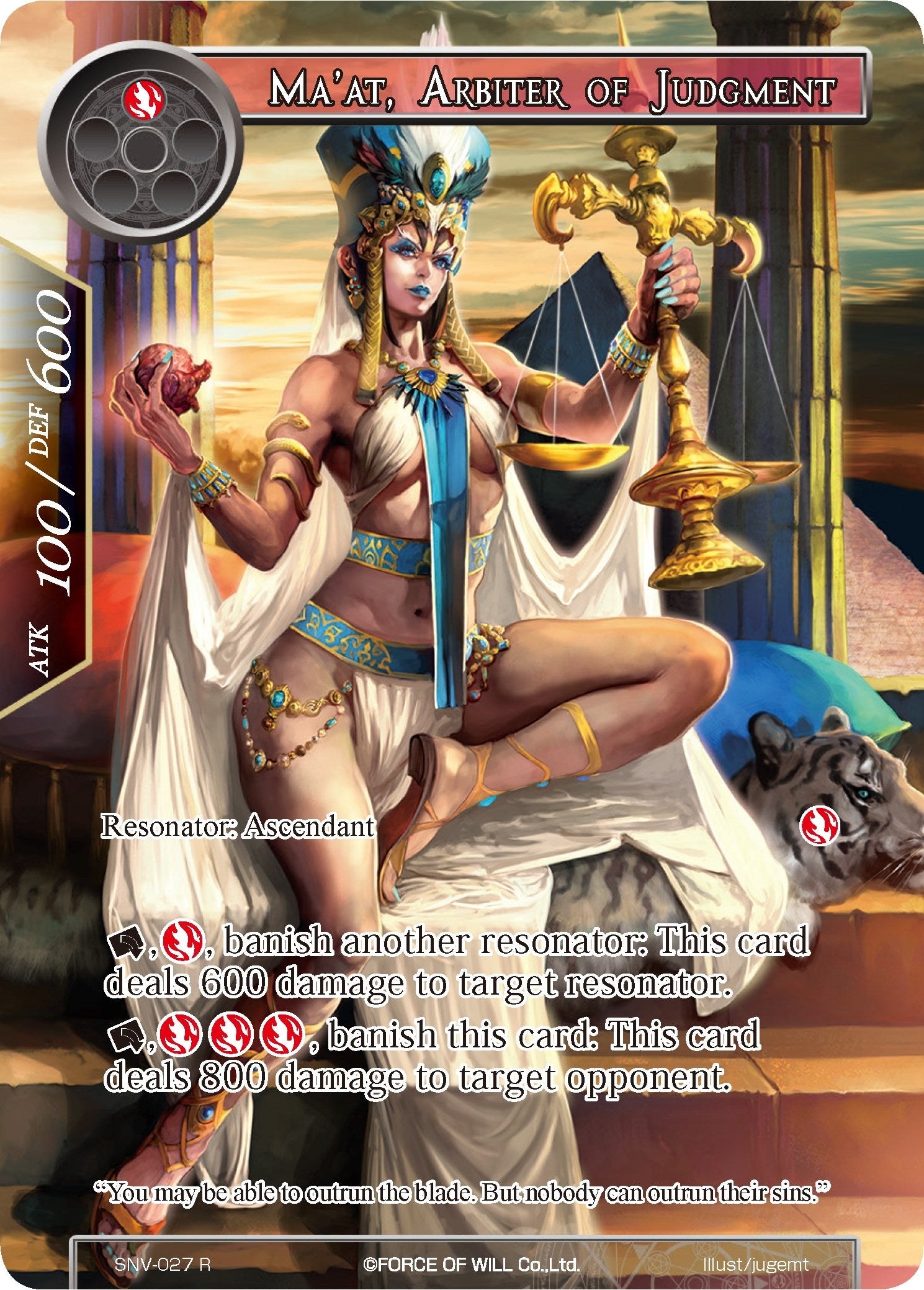 Image for Ma'at, Arbiter of Judgment (Full Art) (The Strangers of New Valhalla) (SNV-027) - Force of Will