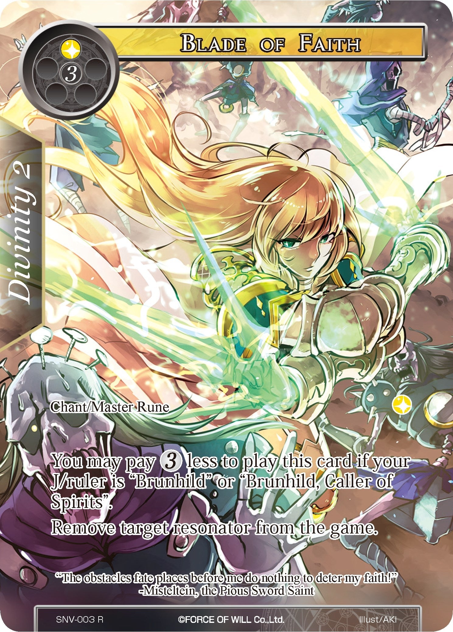 Image for Blade of Faith (Full Art) (The Strangers of New Valhalla) (SNV-003) - Force of Will