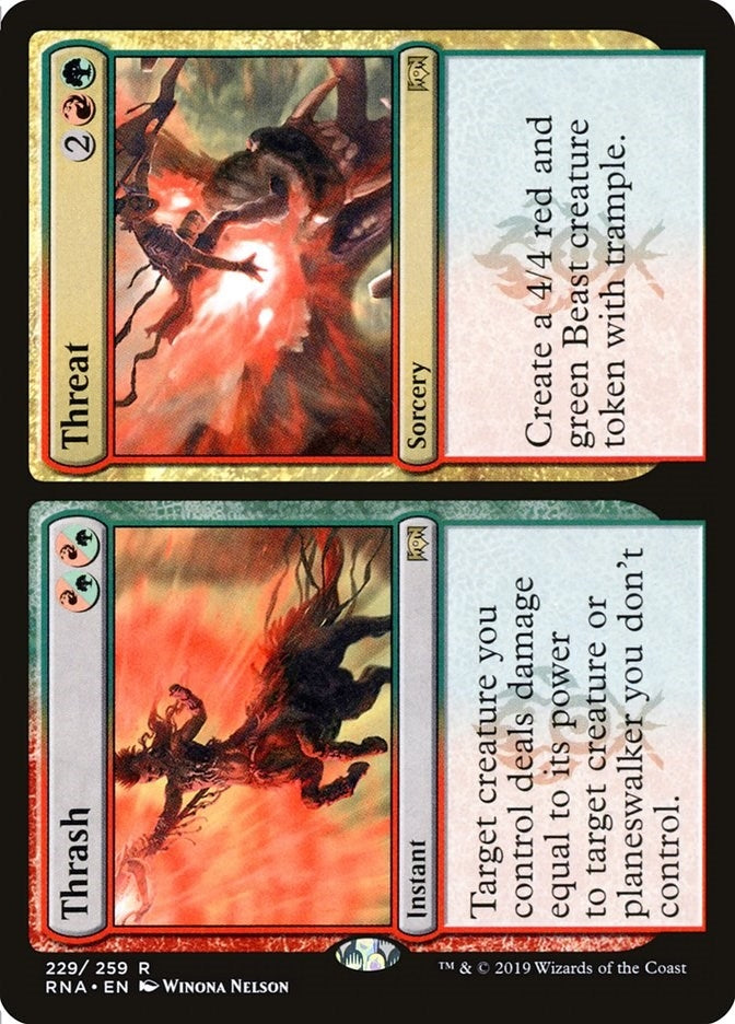 Image for Thrash // Threat (Ravnica Allegiance) (229) - Magic: The Gathering