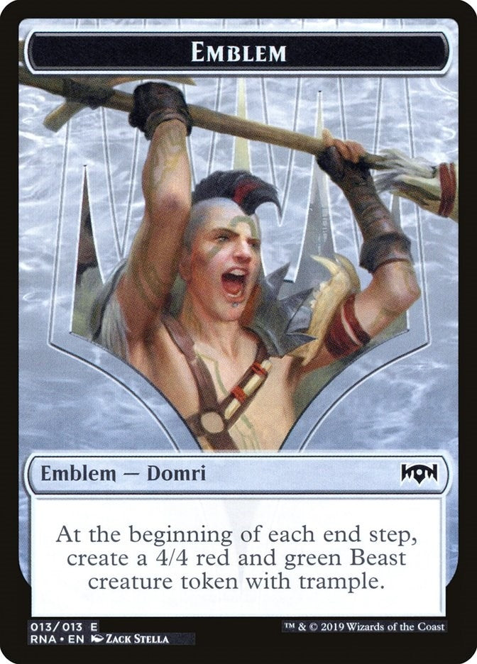 Image for Emblem - Domri, Chaos Bringer (Ravnica Allegiance) (13) - Magic: The Gathering