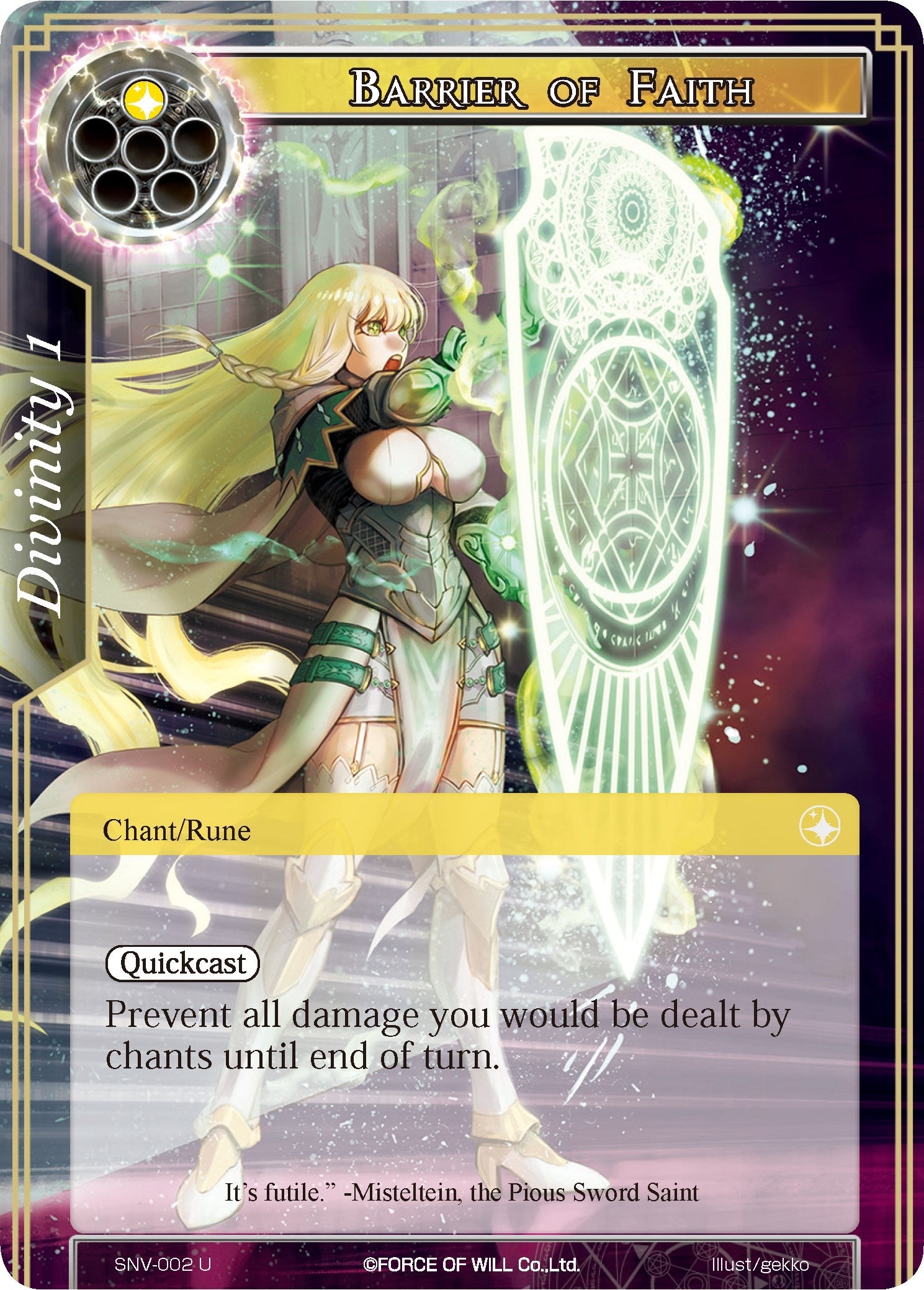Image for Barrier of Faith (The Strangers of New Valhalla) (SNV-002) - Force of Will