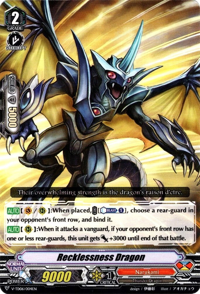 Image for Recklessness Dragon (V-TD06: Naoki Ishida) (V-TD06/004EN) - Cardfight Vanguard