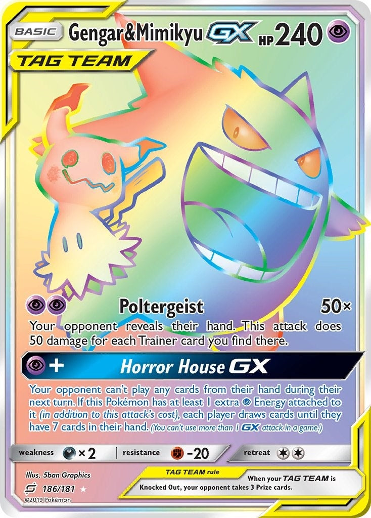 Image for Gengar & Mimikyu GX (Secret) (SM - Team Up) (186/181) - Pokemon