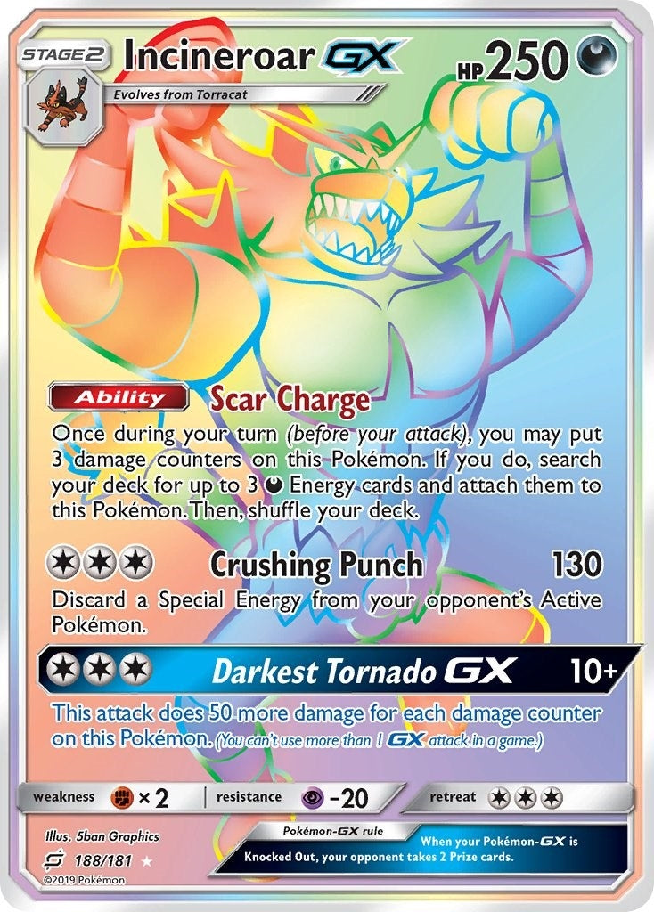 Image for Incineroar GX (Secret) (SM - Team Up) (188/181) - Pokemon