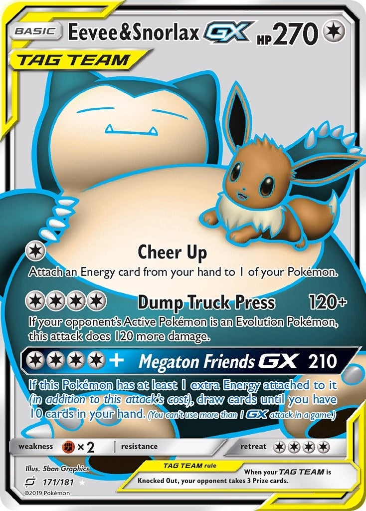 Image for Eevee & Snorlax GX (Full Art) (SM - Team Up) (171/181) - Pokemon