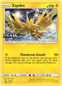 Image for Zapdos - SM159 (Prerelease) [Staff] (SM Promos) (SM159) - Pokemon