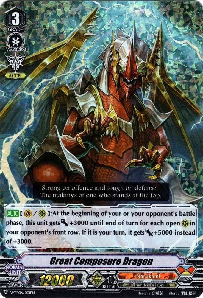 Image for Great Composure Dragon (RRR Foil) (V-TD06: Naoki Ishida) (V-TD06/001EN) - Cardfight Vanguard