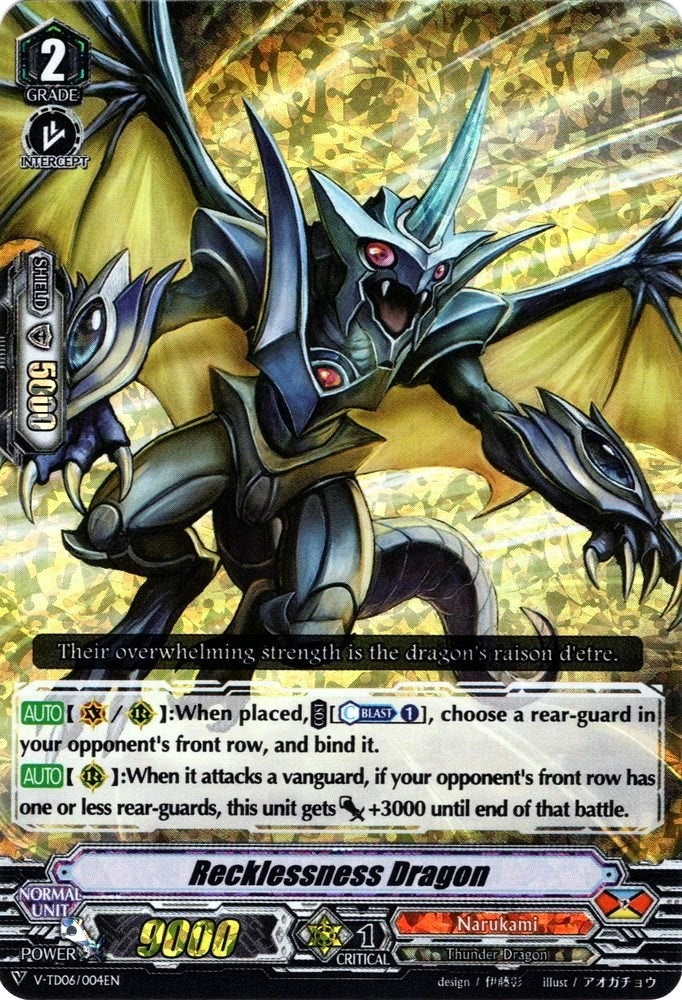 Image for Recklessness Dragon (RRR Foil) (V-TD06: Naoki Ishida) (V-TD06/004EN) - Cardfight Vanguard