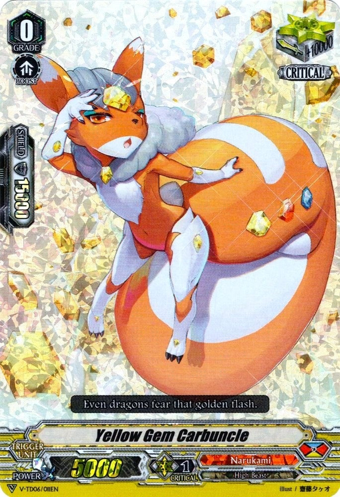 Image for Yellow Gem Carbuncle (RRR Foil) (V-TD06: Naoki Ishida) (V-TD06/011EN) - Cardfight Vanguard