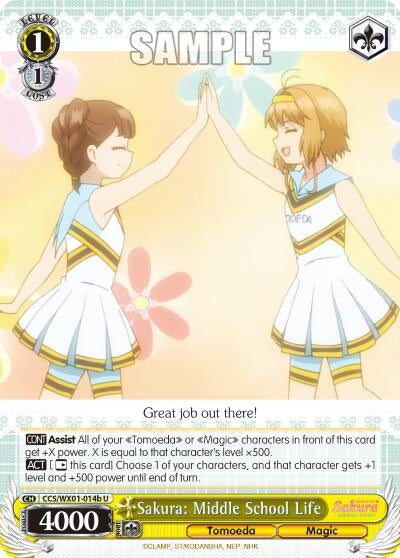 Image for Sakura: Middle School Life (B) (Cardcaptor Sakura: Clear Card) (CCS/WX01-014b U) - Weiss Schwarz