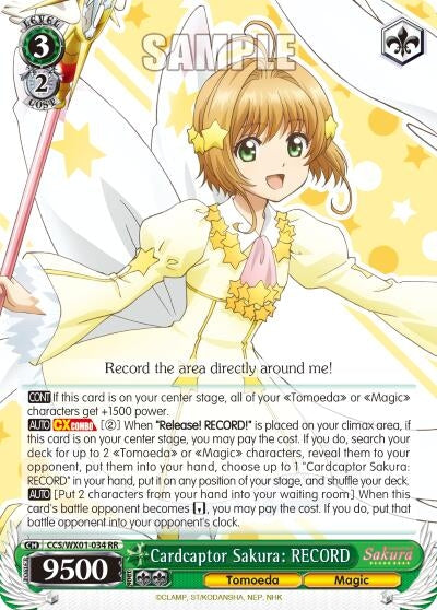 Image for Cardcaptor Sakura: RECORD (Cardcaptor Sakura: Clear Card) (CCS/WX01-034 RR) - Weiss Schwarz